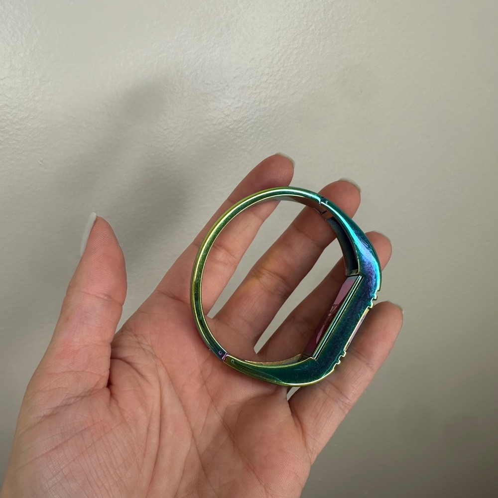 Tory Burch Fitbit Iridescent Bangle Bracelet Colorful Rainbow Stacking - Picture 5 of 6